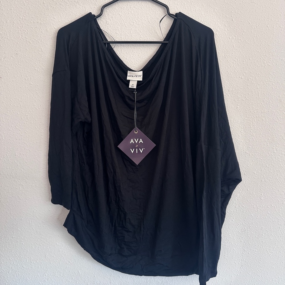 Ava & Viv Women's Elegant Black Blouse